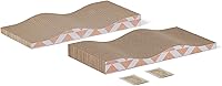 Amazon Basics Catnip-Enhanced Curved Cat Scratch Post, 2-Pack 16.5x8.1x1.6 Inch Corrugated Cardboard Scratcher for Furniture Protection