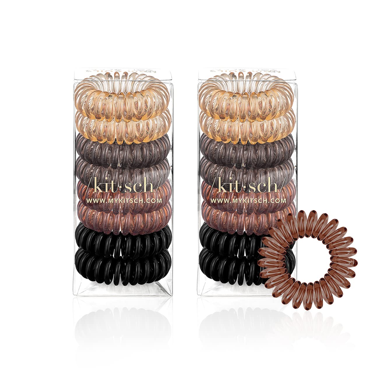 Kitsch Spiral Hair Ties for Women Waterproof Teleties & Ponytail Holders for Teens Stylish