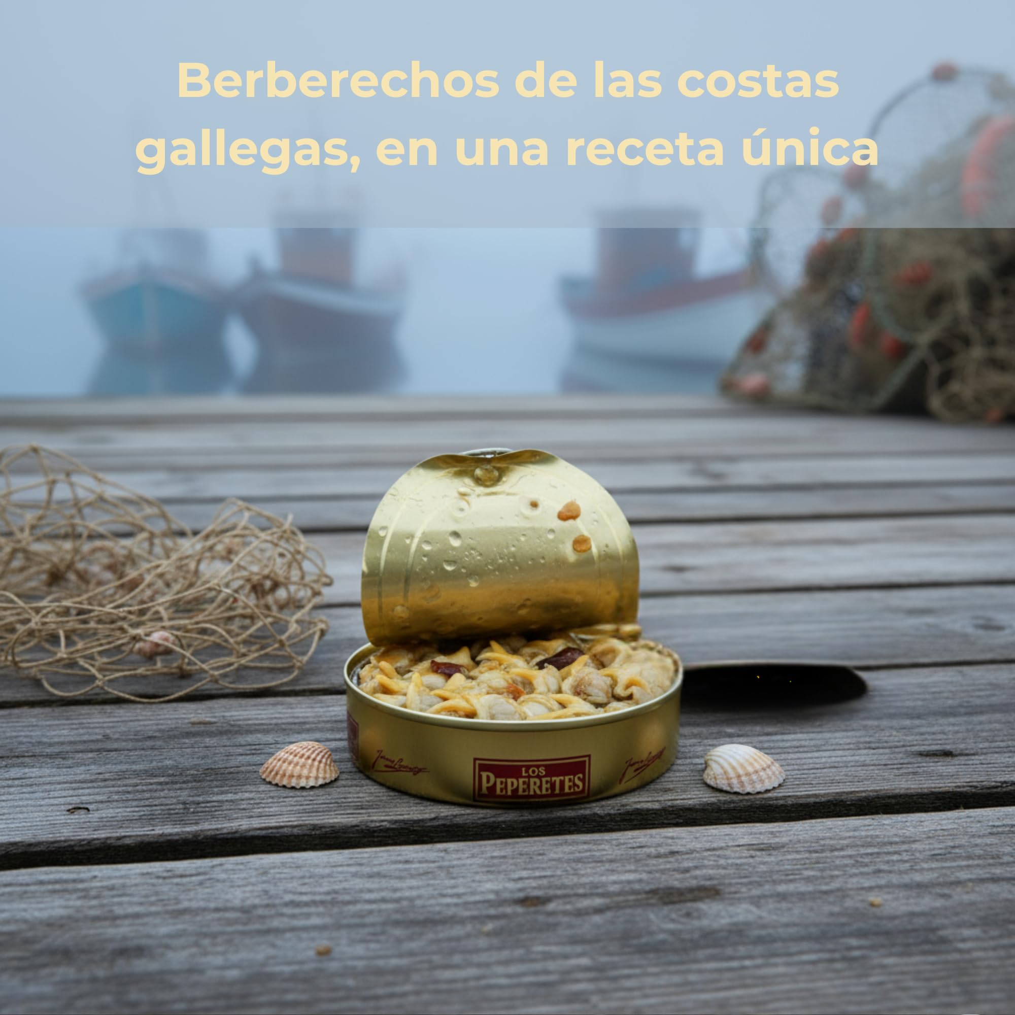 LOS PEPERETES x3 Lata Berberechos al Ajillo 120 g | Marisco Gallego Gourmet | Elaboración Artesanal | Conserva Premium con Aceite de Oliva, Ajo y Guindilla | Sabor Tradicional de Galicia
