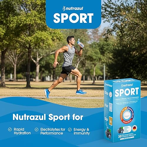 Miniatura 2 de nutrazul Tabletas efervescentes deportivas  Soporte de electrolitos y músculos  7 vitaminas y minerales para hidratación y energía  Sin cafeína