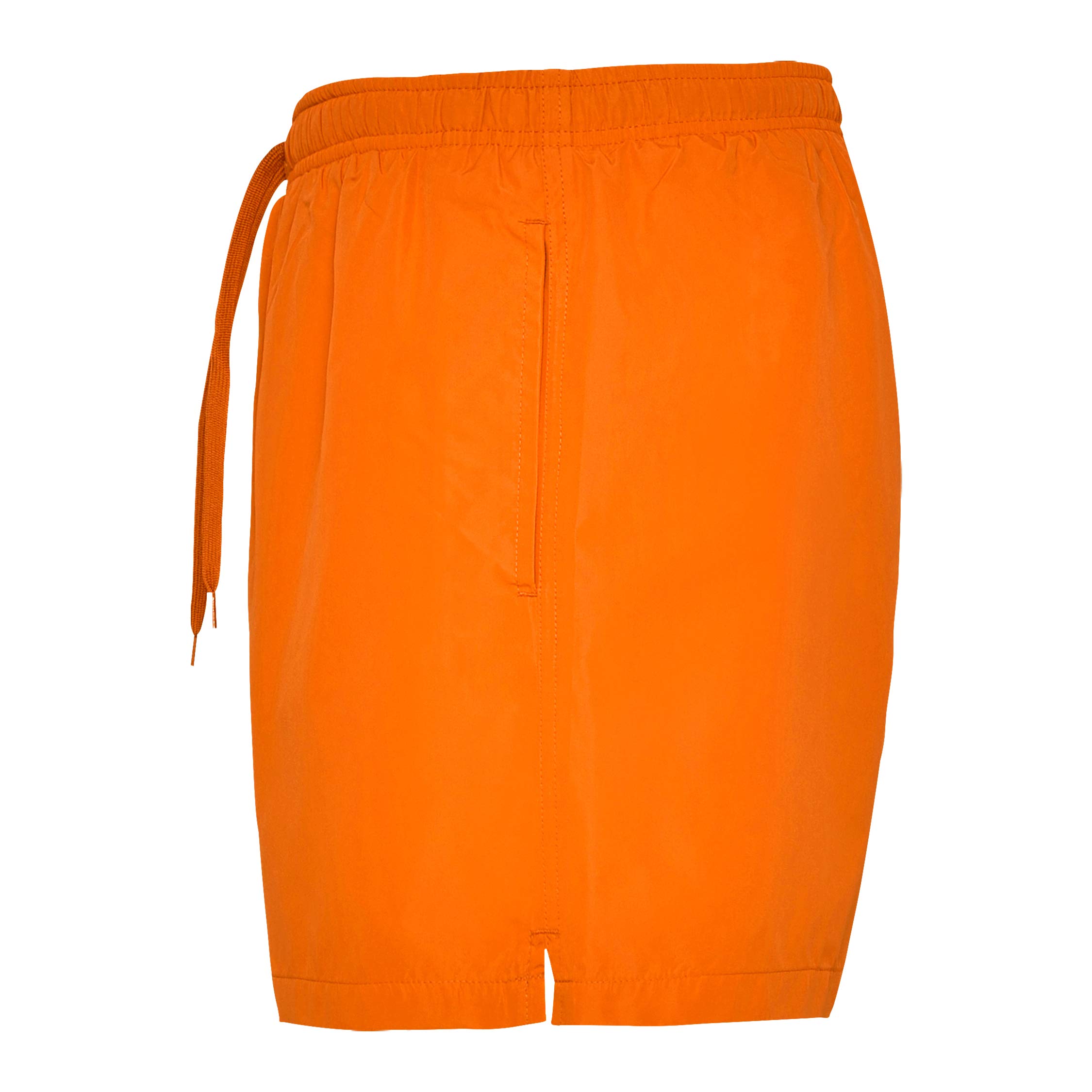 Costume da bagno per bambini con colori fluo freschi, slip interno, tasche laterali, posteriore e coulisse regolabile.