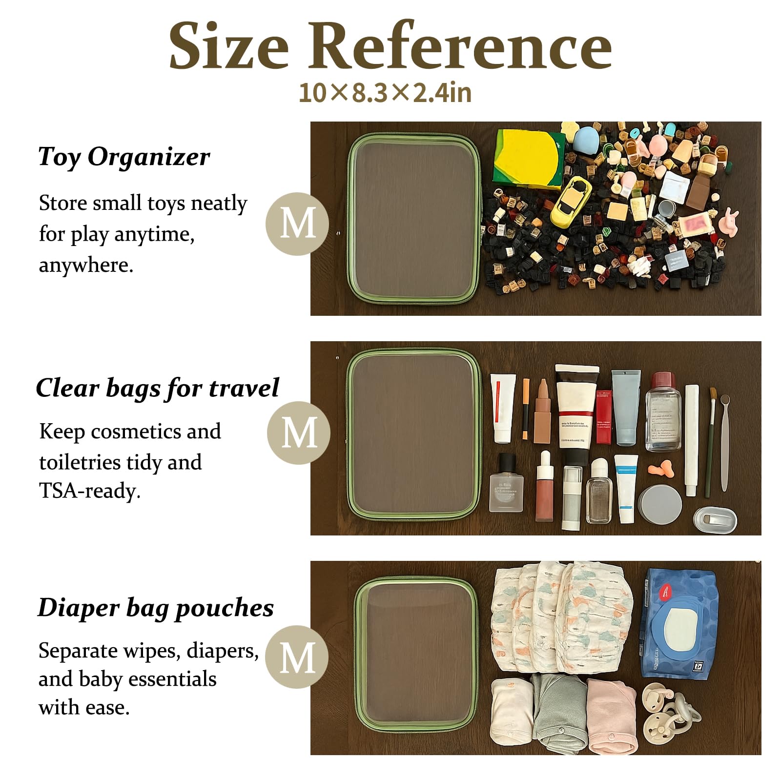 Clear Zipper Pouches - Organize Travel & Home -5