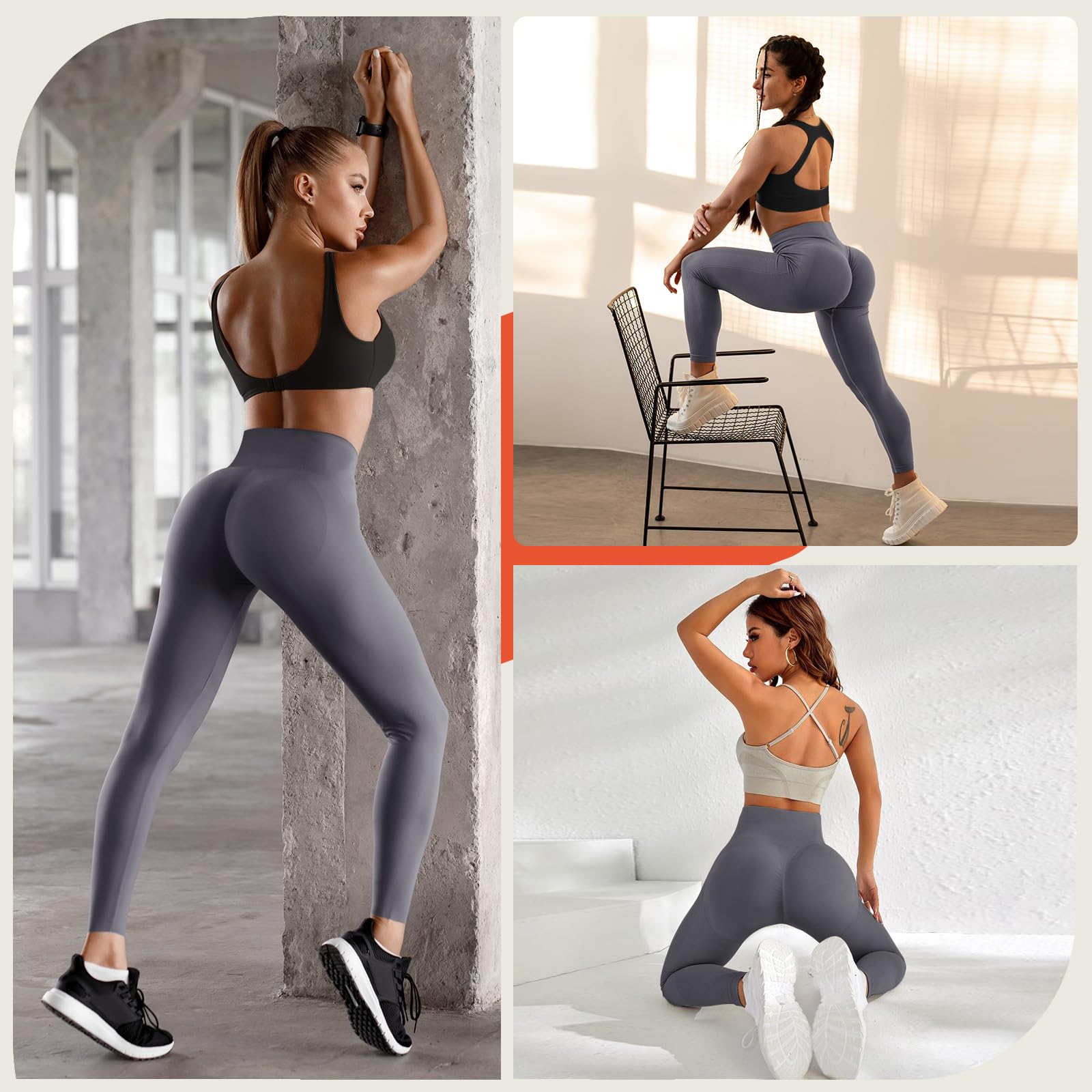 Occffy Leggins Sportivi Donna Push Up Leggings Palestra Vita Alta Pantaloni Fitness Yoga Anticellulite