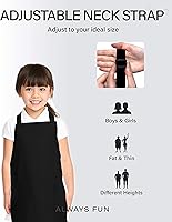 Vista 3 de Delantal para niños, pequeño, 100% algodón con una correa ajustable para adaptarse a todas las edades