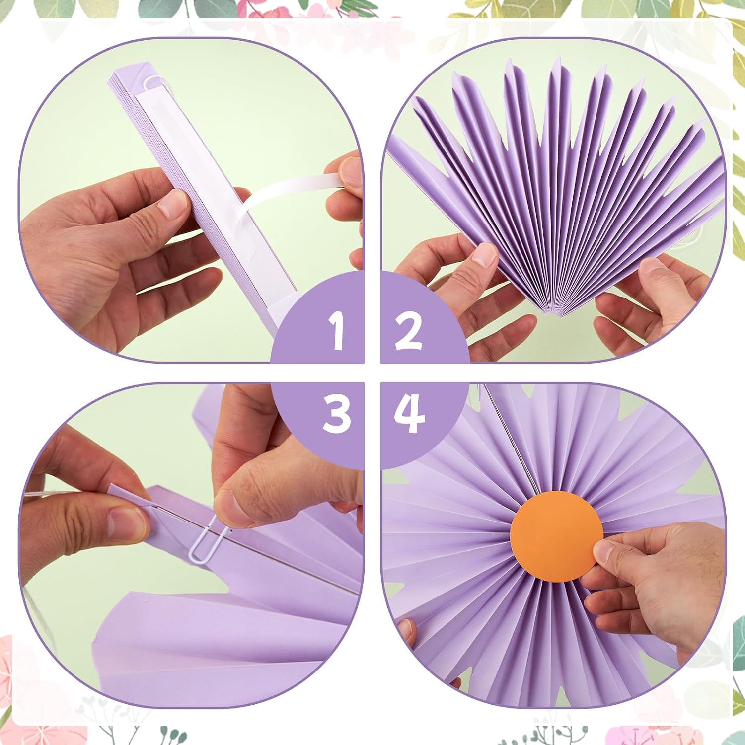 Paper Jazz Colorful Party Decorations with Daisy Paper Flower,Rainbow Birthday Decorations-9pcs Tissue Mexican Decor for Home Backdrop Garden Birthday Party Wall Hanging Fan for Spring Party