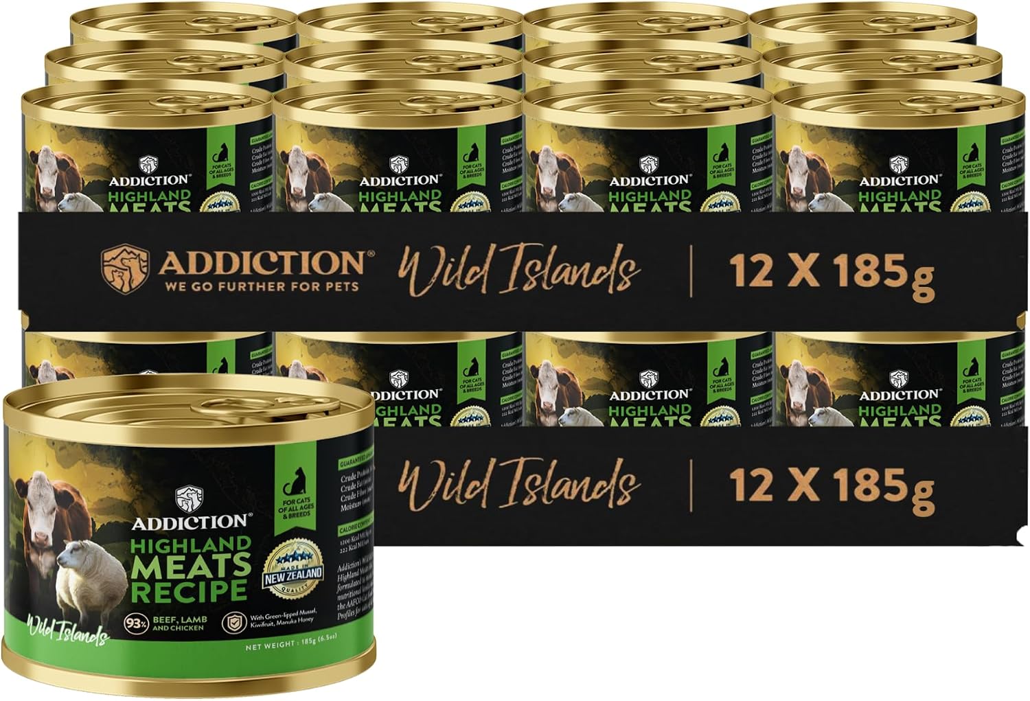 Addiction Wild Islands Highland Meats Premium Lamb & Beef Grain-Free Canned Cat Food (Pack of 24)