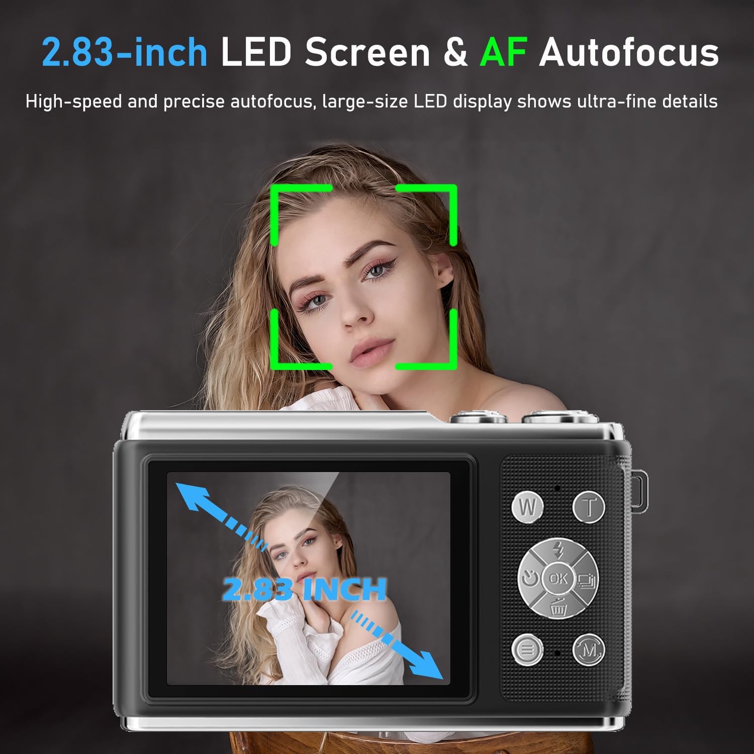 Acbaeta 4K Digital Camera X8 Pro 2.83-inch LED screen and autofocus