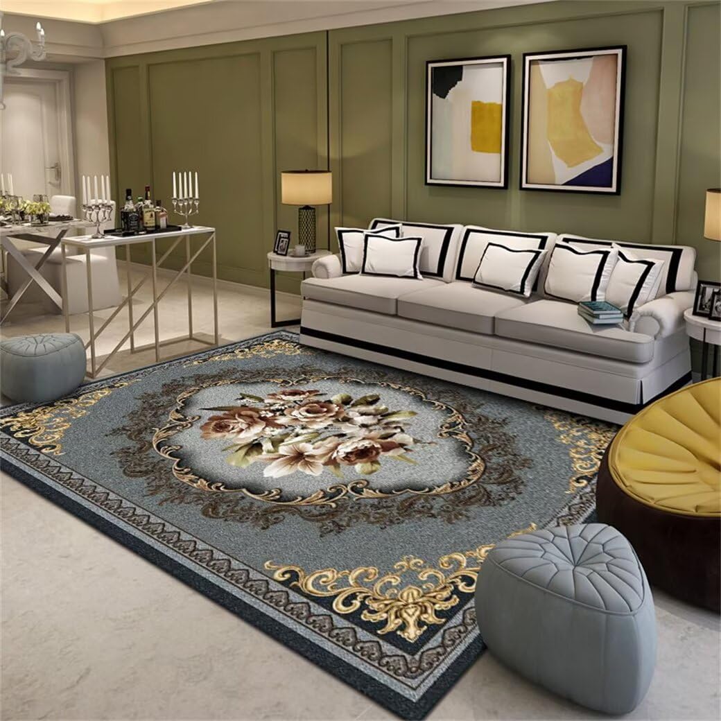 Tapis de chambre ado 200x300 cm doux gris lavable facilement