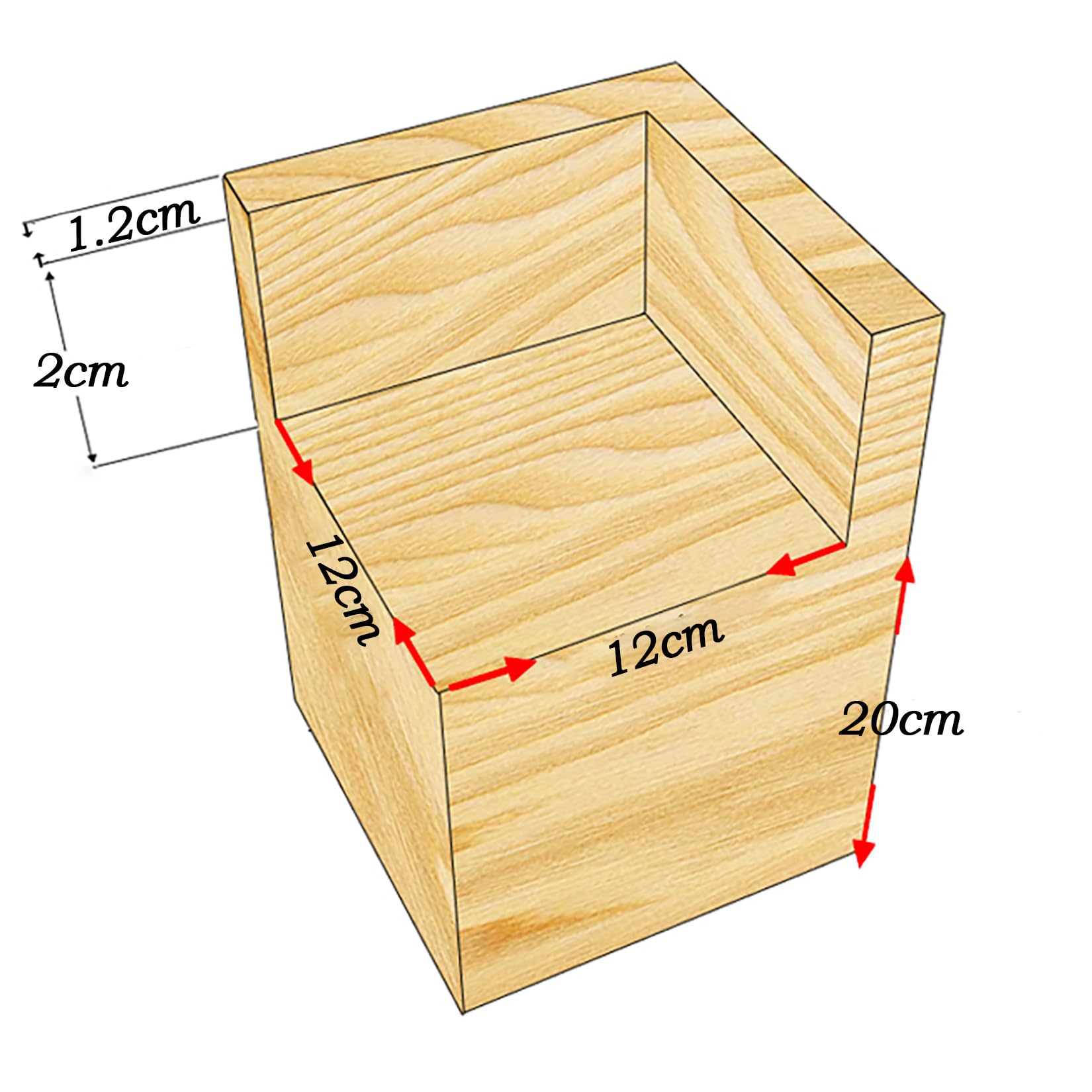Betterhöhungen aus Holz, quadratisch, für Stühle, Sofas, Tische, 4 Stück, höhenverstellbar, schwer, platzsparend.