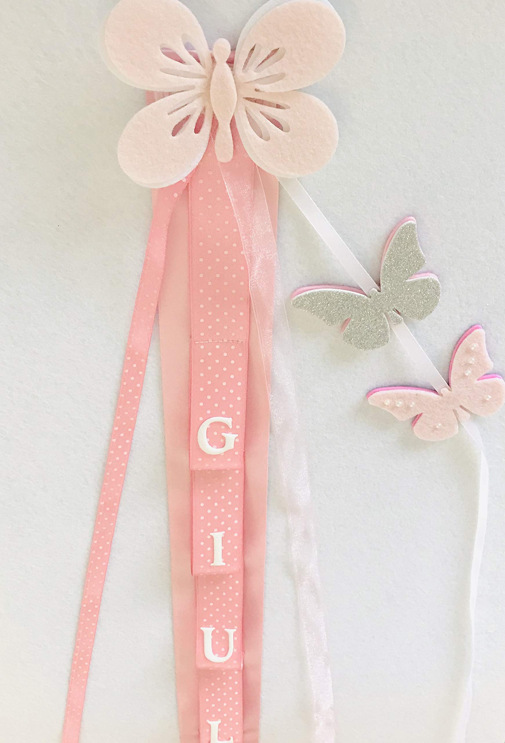 TULLE E MERAVIGLIE Porta cerchietti e mollette Farfalla personalizzabile con Nome, Portacerchietti per Capelli Bambina, Espositore Cerchietti