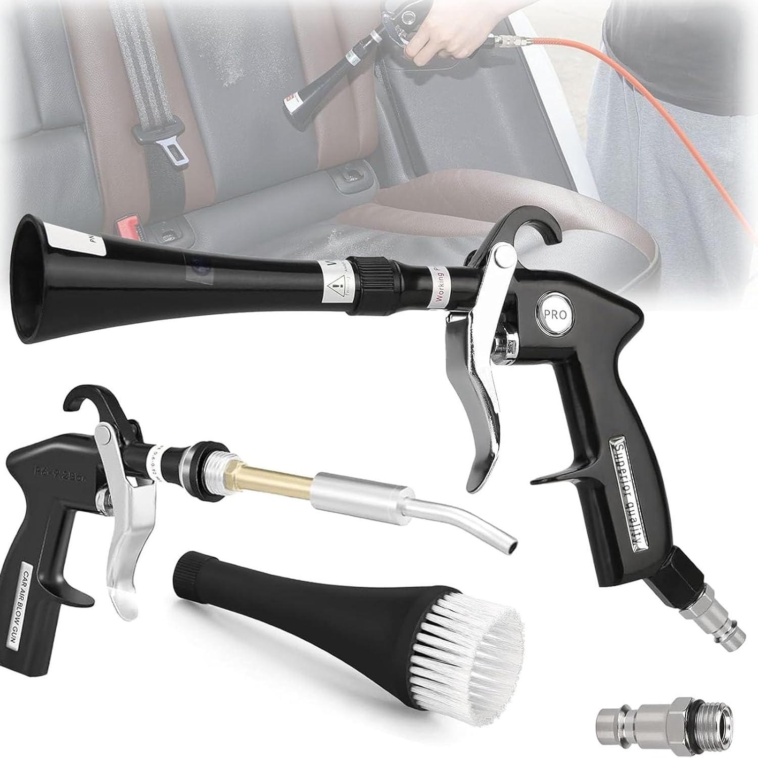Saker Tornado Dry Cleaning Gun, Detailing Car Cleaning Gun Interior Dryer Air Blow Gun, High Pressure Blower Gun, Air Blower for Car Detailing, Quickly Blowing Out Dirt