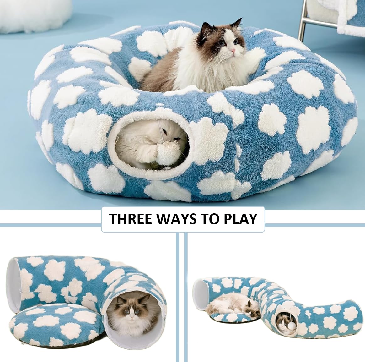 ERNAN Cat Tunnel Bed for Indoor Cats - Image 4