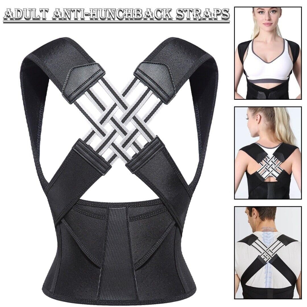 HEVIR Back Brace Belt | Back Posture Corrector Pain Relief | Shoulder & Back Support Belt | Spine Straightener Brace | Universal Size for Men and Women