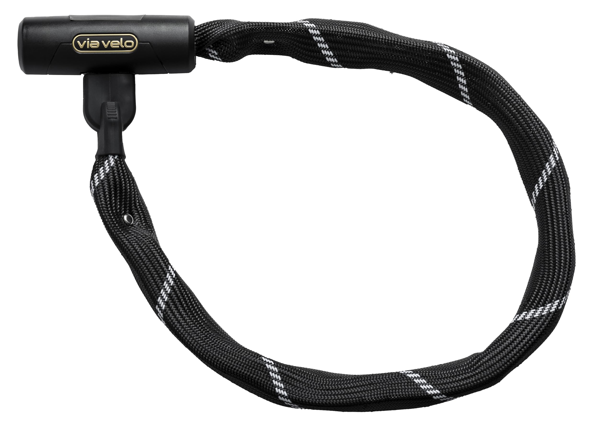 Via Velo Fahrradschloss, 7 mm, vierseitig, 91 cm Länge, 4 Schlüssel, Verkauft Secure Bronze, Schwarz, Ketten-Fahrradschloss Sport & Freizeit
