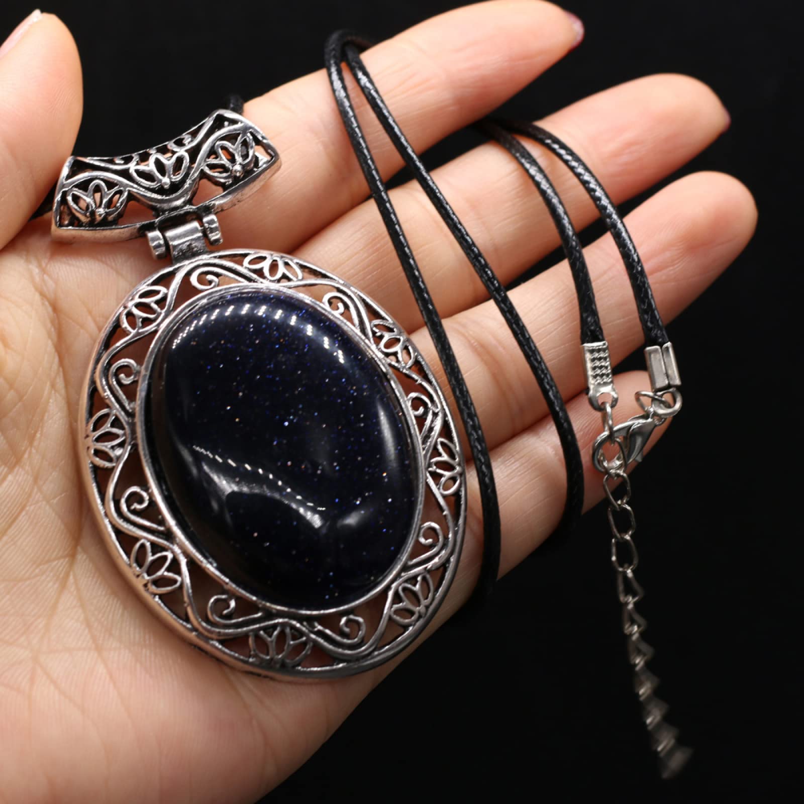 Inilbran Boho Layered Leather Rope Choker - Black Leather Cord Gothic