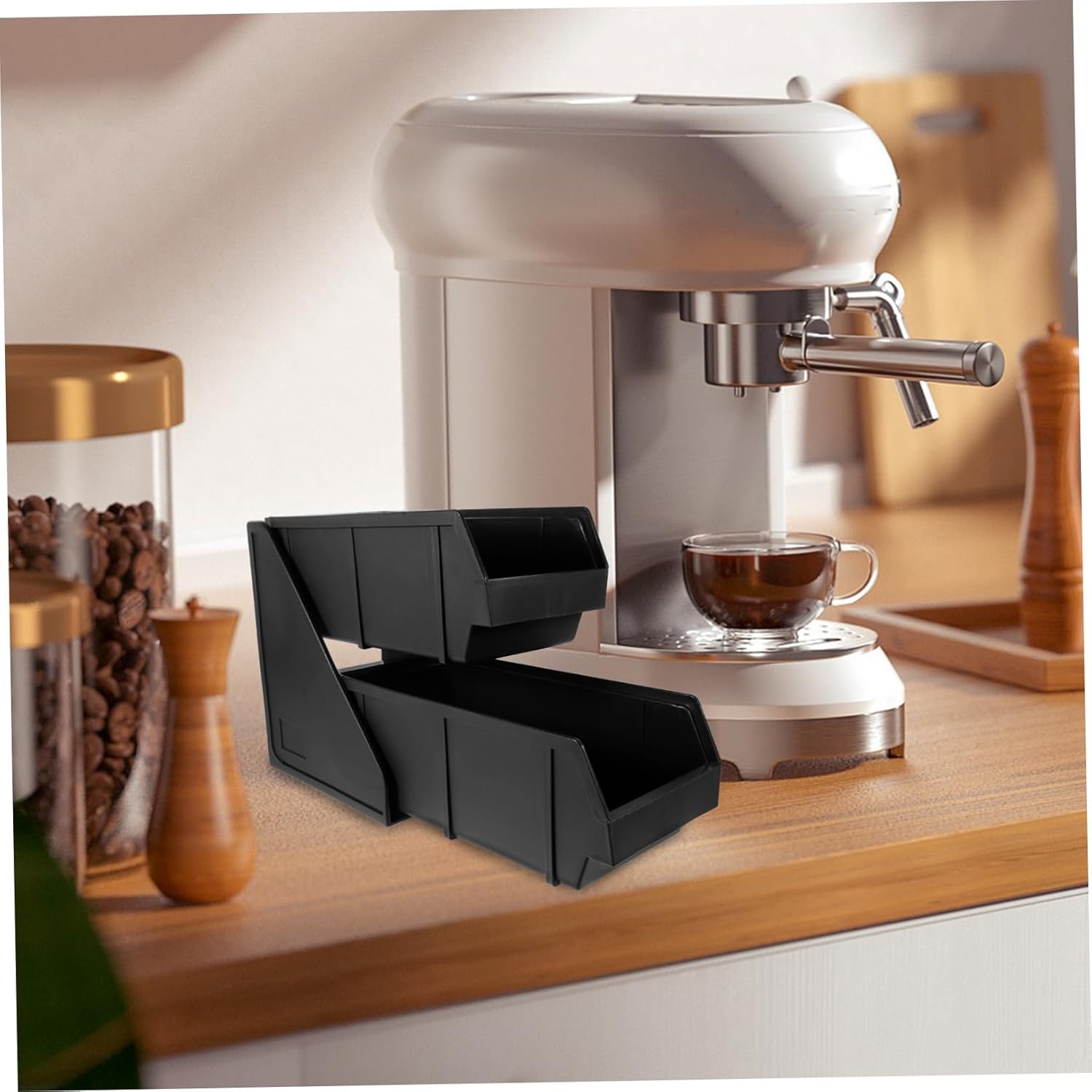 DECHOUS Plastic Straw Storage Rack for Coffee Bar Countertop Organizer Cup Tea Bag Storage Holder