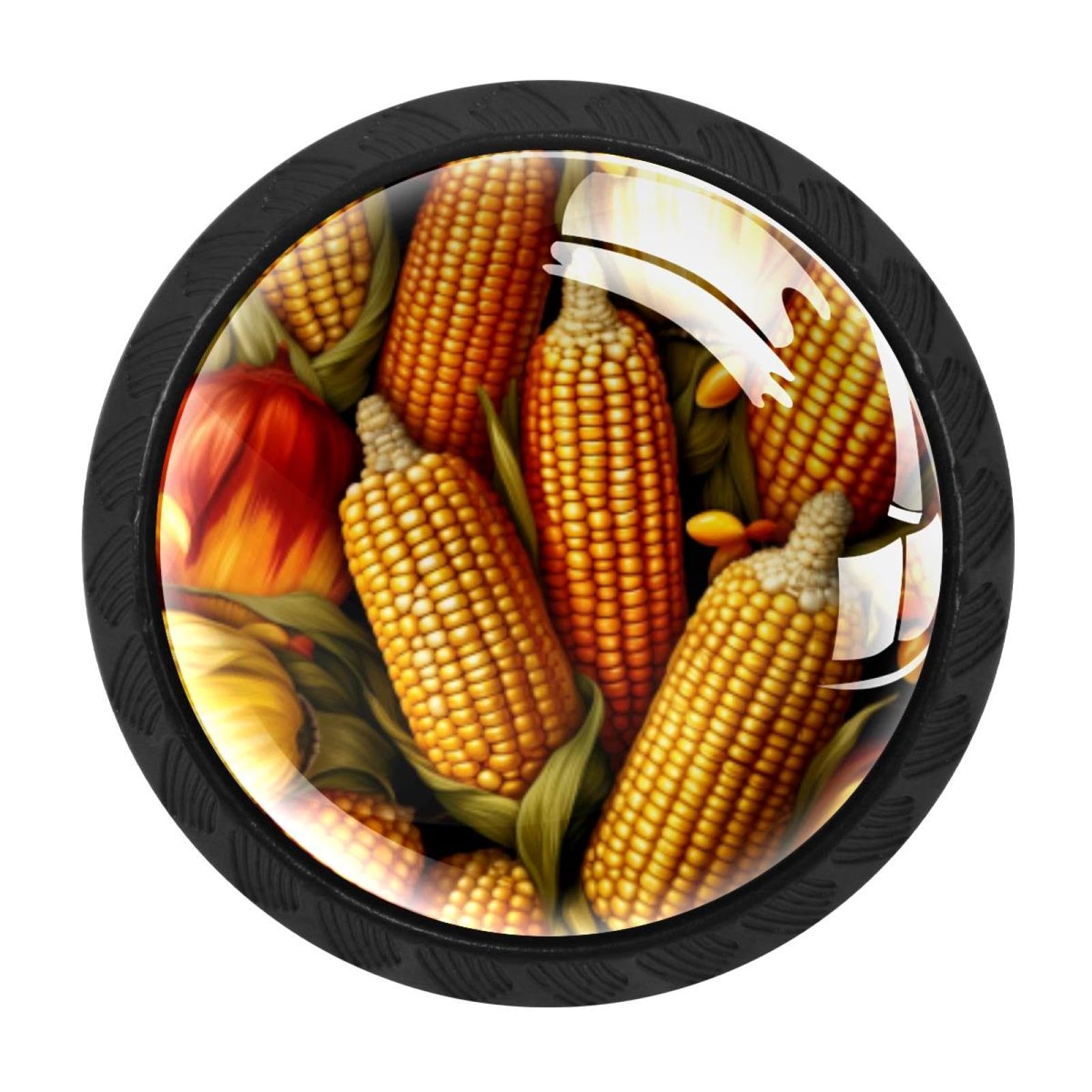 CHENZZZZ 4 Pack Cabinet Handles Black Thanksgiving Corn Cabinet Knobs Draw