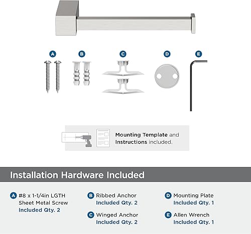 Vista 82 de Amerock BH3608226 Toallero cromado Toallero de 6-1/2 pulgadas (6.496 in) de longitud Monumento Toallero de mano para pared de baño Soporte