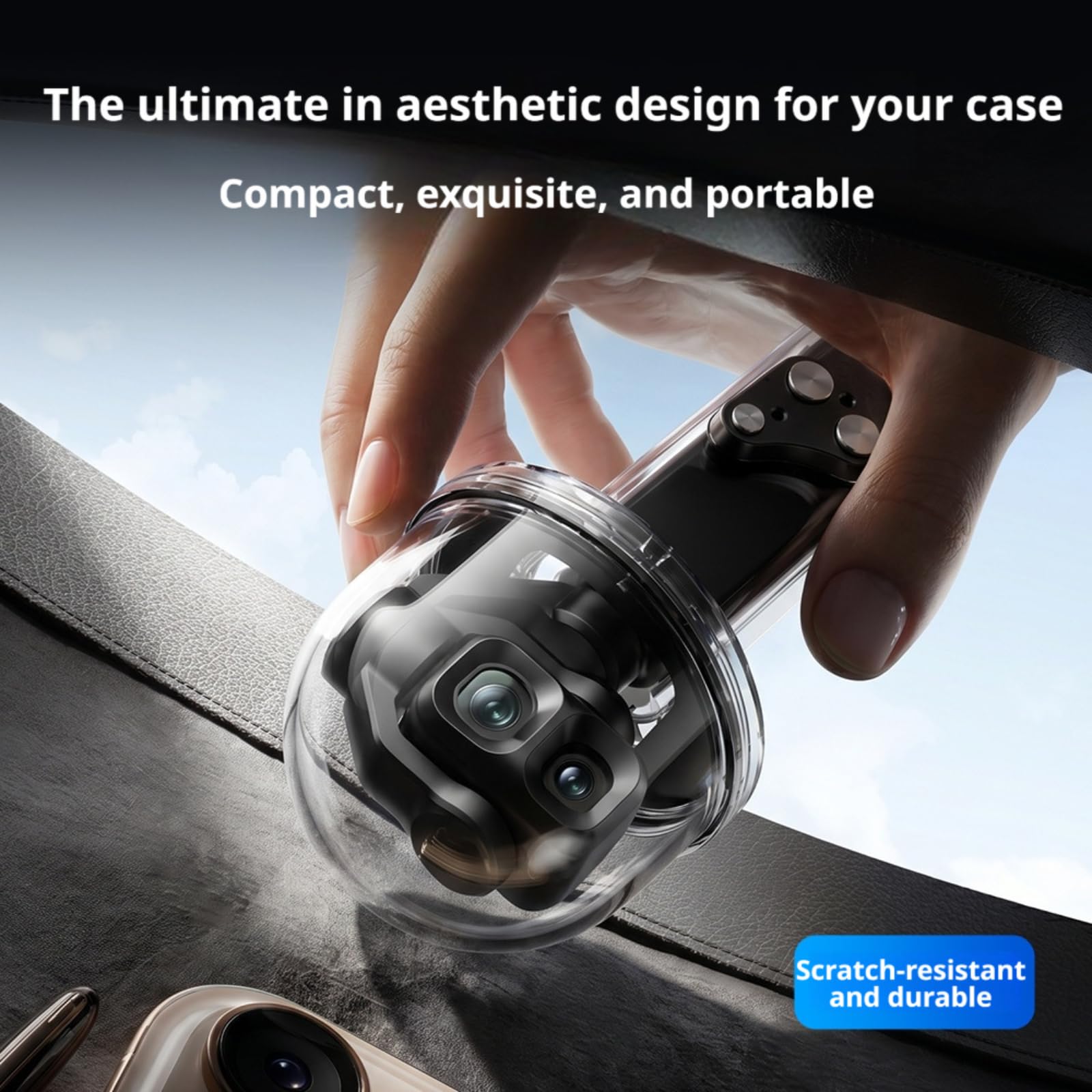 Custodia impermeabile compatibile con DJI Osmo Pocket 4 PRO, custodia subacquea IPX8 da 50 m con obiettivo PC ad alta trasparenza, guscio protettivo subacqueo per surf e snorkeling