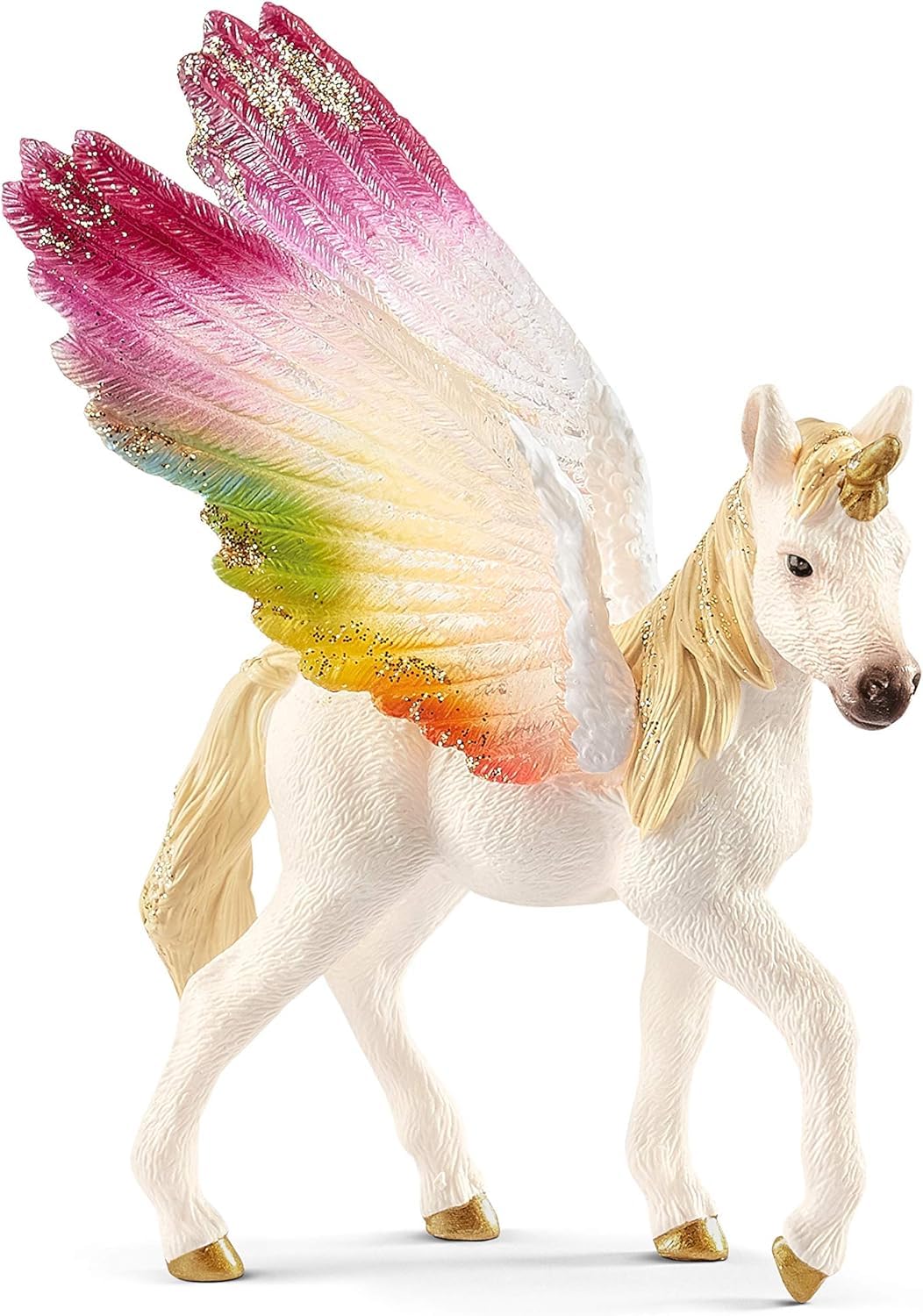 schleich BAYALA | Skrzydlate Źrebię Tęczowego Jednorożca 70577 | szczegółowa figurka kolekcjonerska | magiczny prezent dla dziewczynek i chłopców | zabawka od 5 lat | 8 x 5 x 10 cm