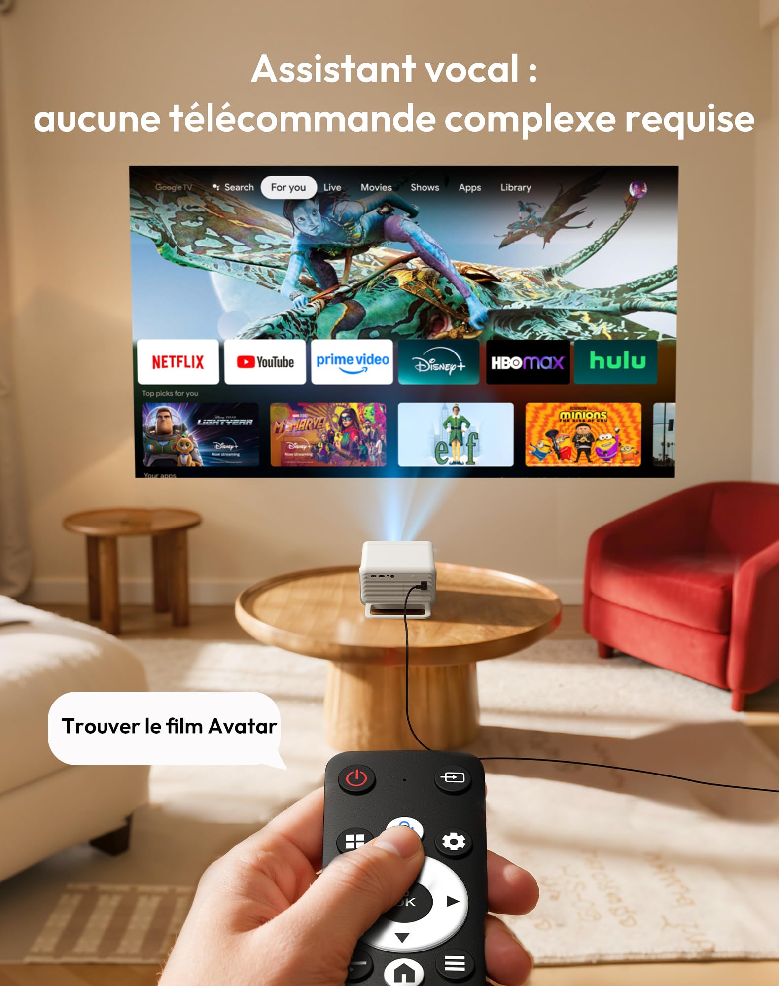 Xgody N6 Pro Vidéoprojecteur Compatible avec Netflix – 1080P Natif (Compatible 4K), 700 ANSI, Autofocus, Correction Trapézoïdale Auto, Commande Vocale, WiFi 6, Bluetooth, Cinéma Extérieur, Home Cinéma