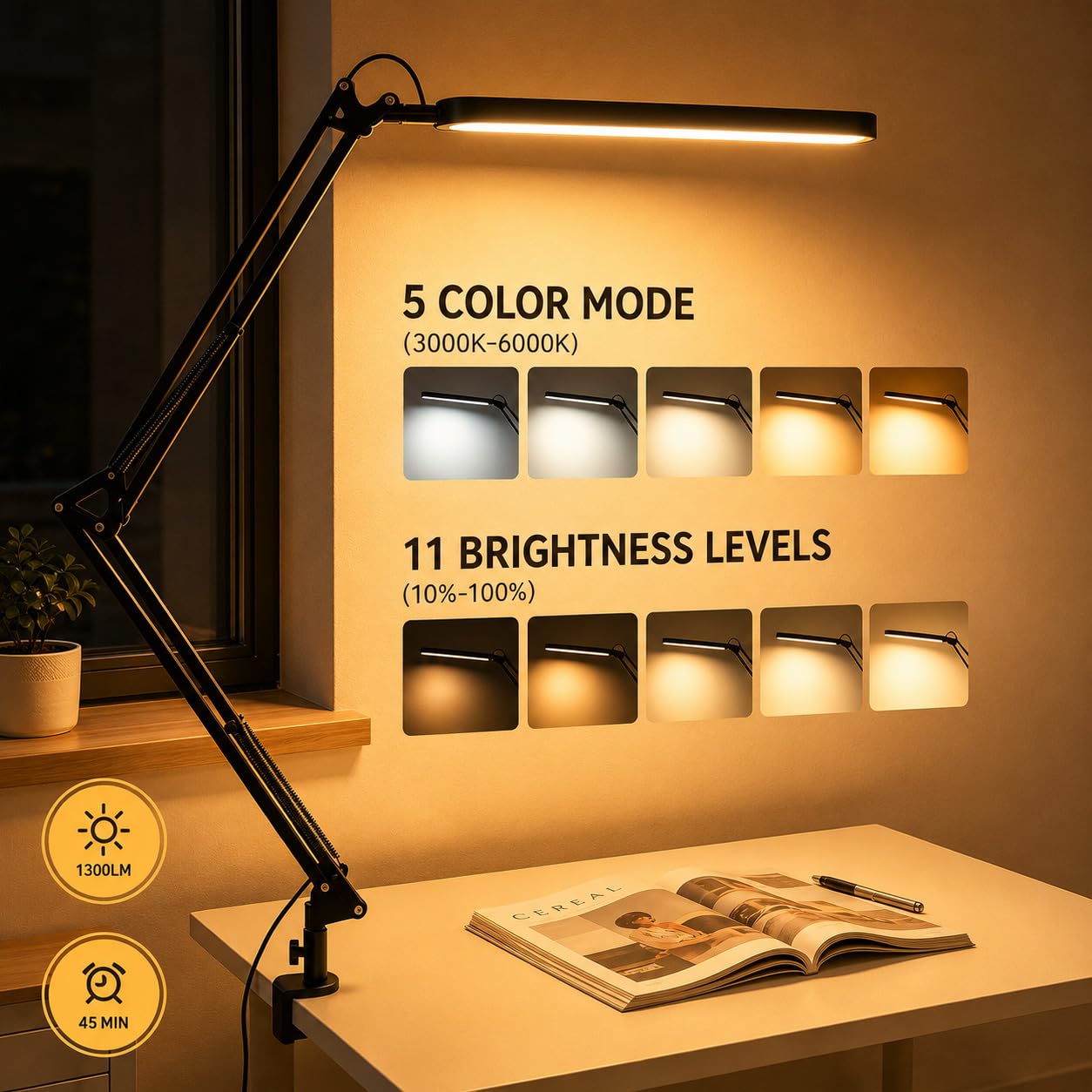 Fulminare LED Desk Lamp - Adjustable & Dimmer -2