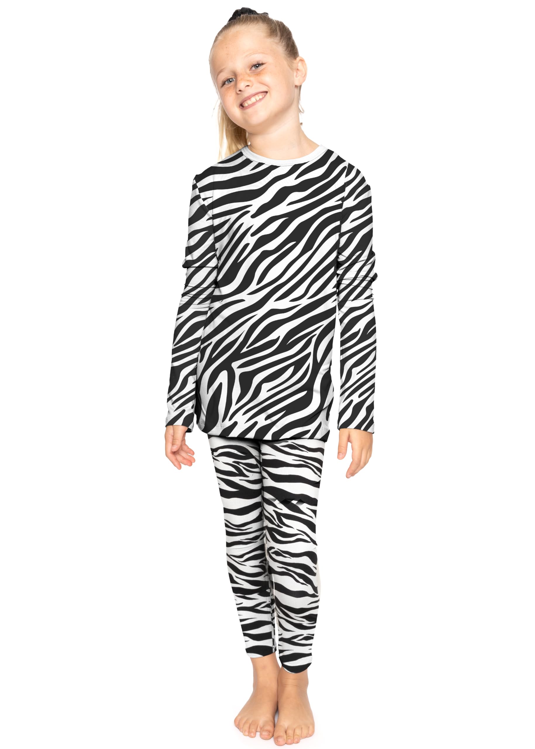 STRETCH IS COMFORT Girls 2 Piece Hoodie Short Sleeve Long Sleeve Crew Neck Top and Leggings Set Kids Thermals Underwear Set