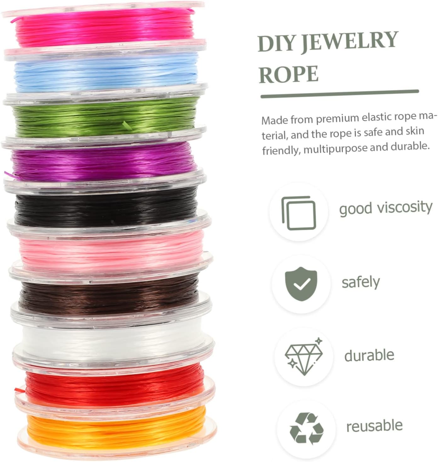 STOBOK 20rolls Elastic Bracelet Rope String Bracelets Jewelry Making Cord DIY Necklace String Elastic Beading Thread Jewelry Materials
