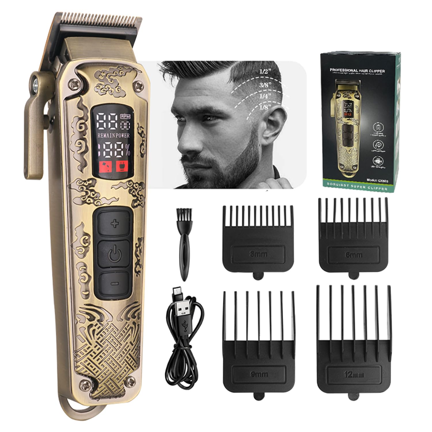 Hair Clipper for Men Professional Hair Trimmer Barber Clippers Set, Cord Beard Trimmer Hair Grooming Kit