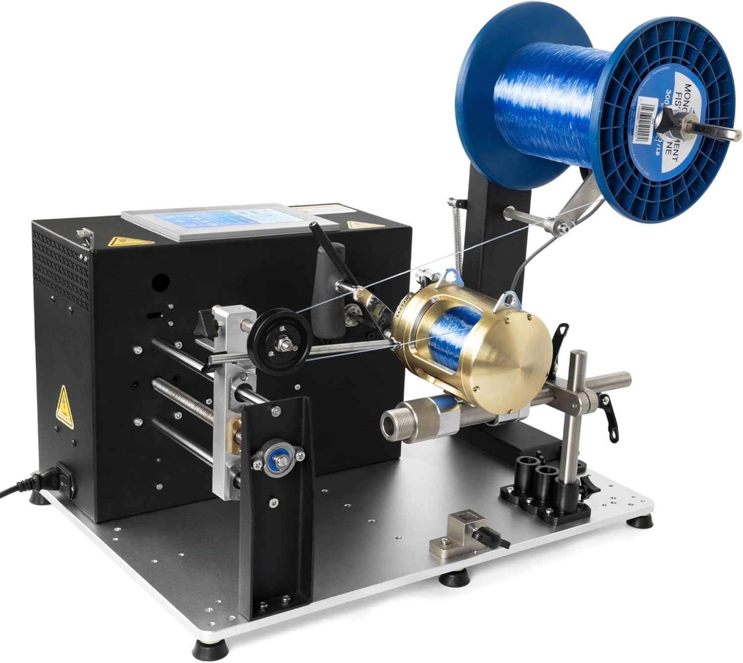 BLUEWING Automatic Line Winder Model A (PLC) Electric Fishing Line Spooling Machine for Winding & Releasing Conventional Baitcasting and Spinning Reels