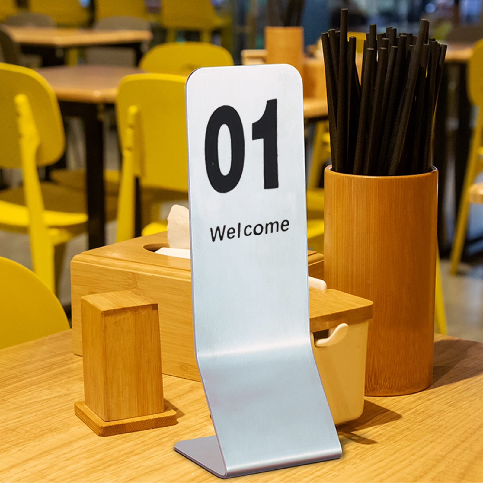 Números De Mesa De Acero Inoxidable Tarjeta De Letrero De Mesa Restaurante | 1-50 Restaurante Cafe Bar Asiento Tienda De Campaña Números De Mesa De Doble Cara, signos de número