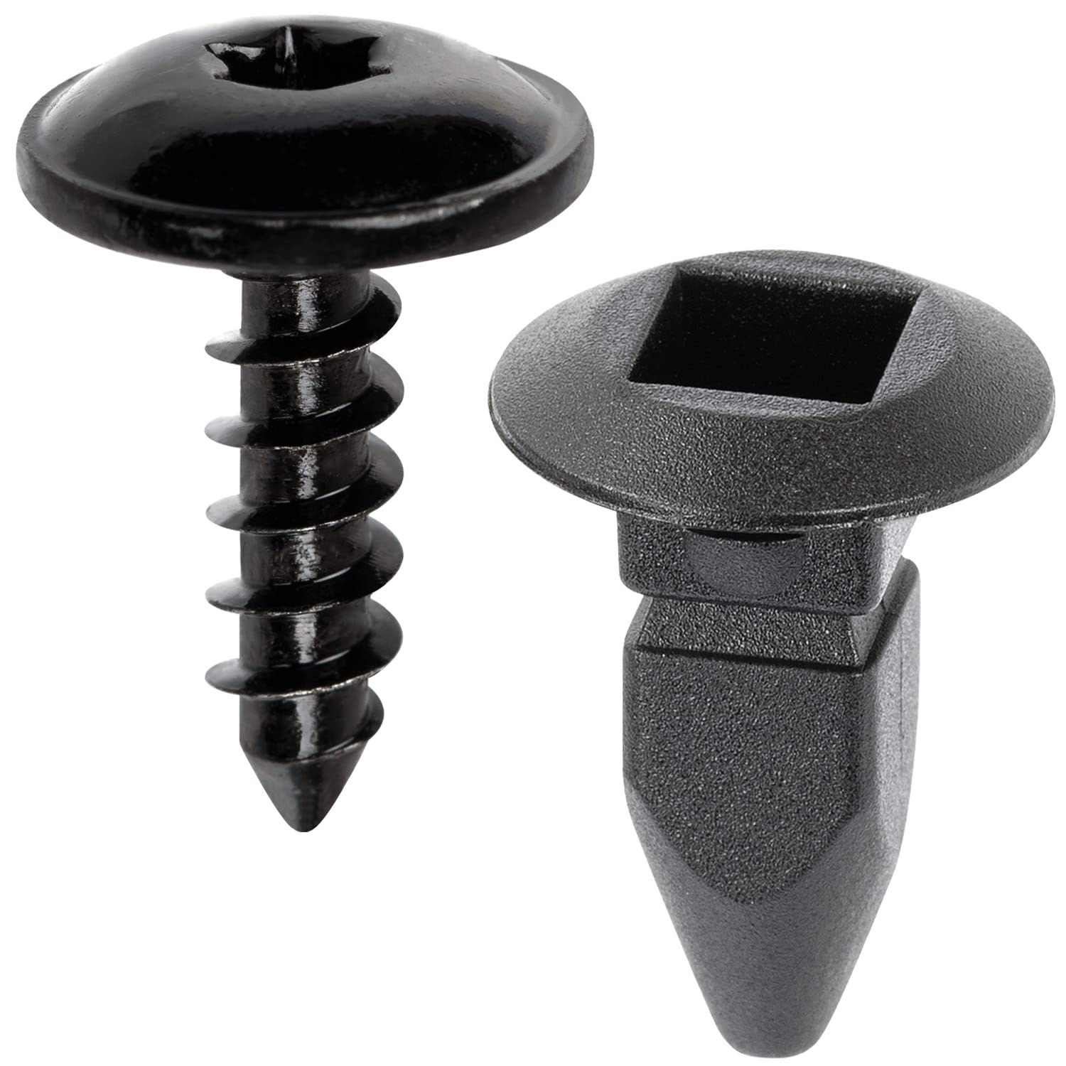 10-Set Bumper & Fender Apron Grommet With Screw Kit – Universal For Audi, Black, T25 Torx