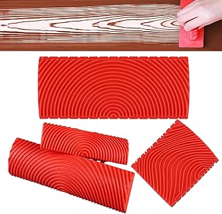 4-Piece Premium Wood Grain Tool Kit | Natural Faux Wood Paint Brushes & Coatings | Ideal for DIY Wall, Furniture Decor & Rustic Home Styles | Exceptional Ease of Use