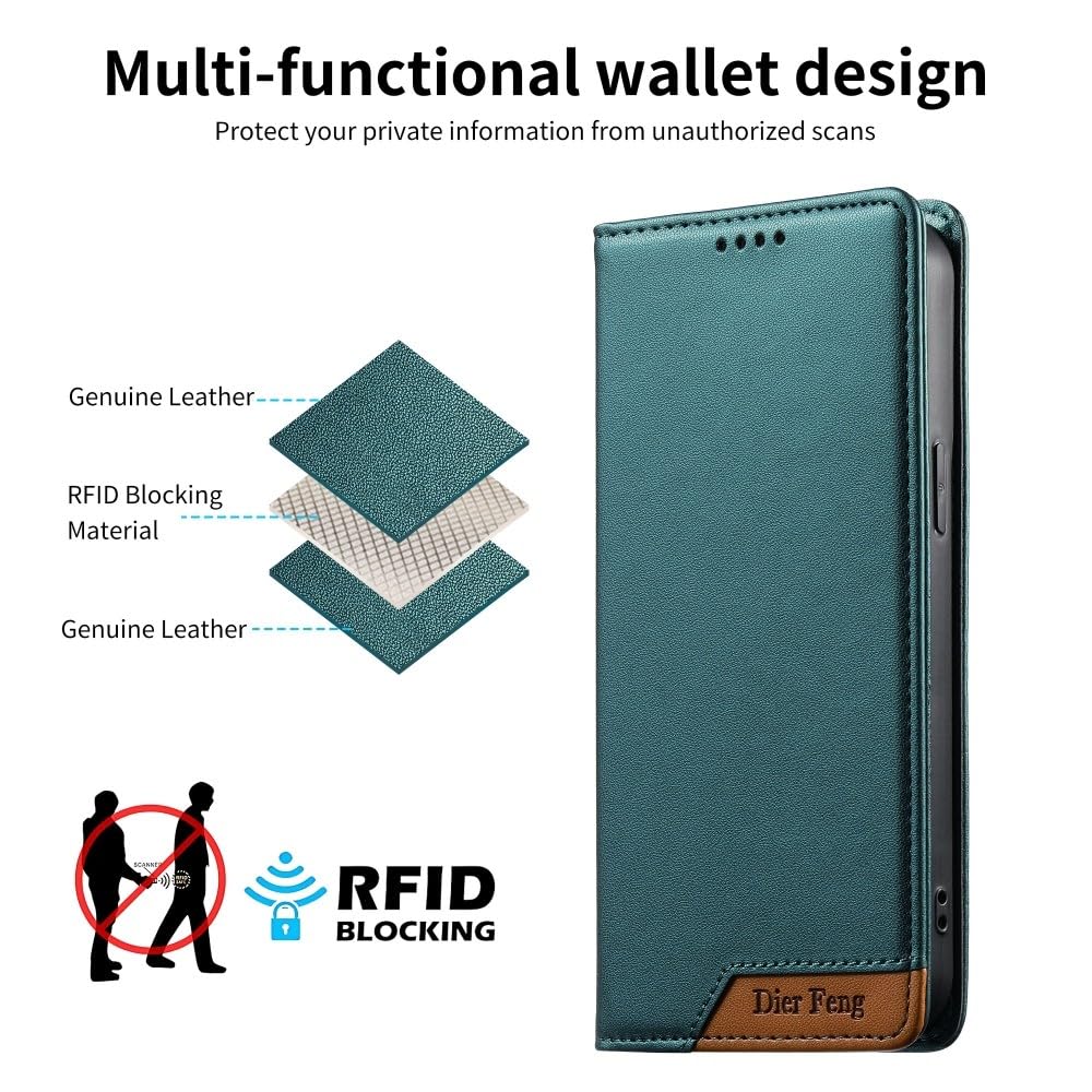étui compatible avec Sony Xperia 5 V (Couleur : vert) portefeuille magnétique flip back case cuir premium cover