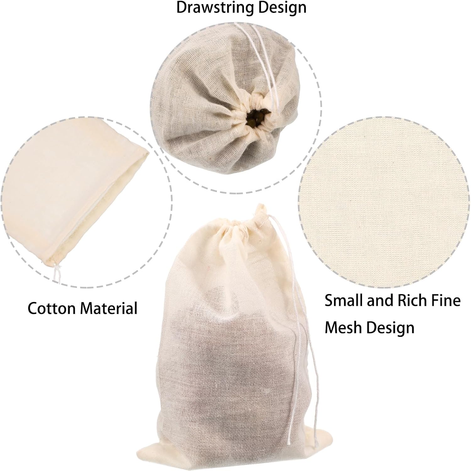 Boao 24 Pcs Cheesecloth Spice Bags for Cooking,5 x 6 Inch image 3