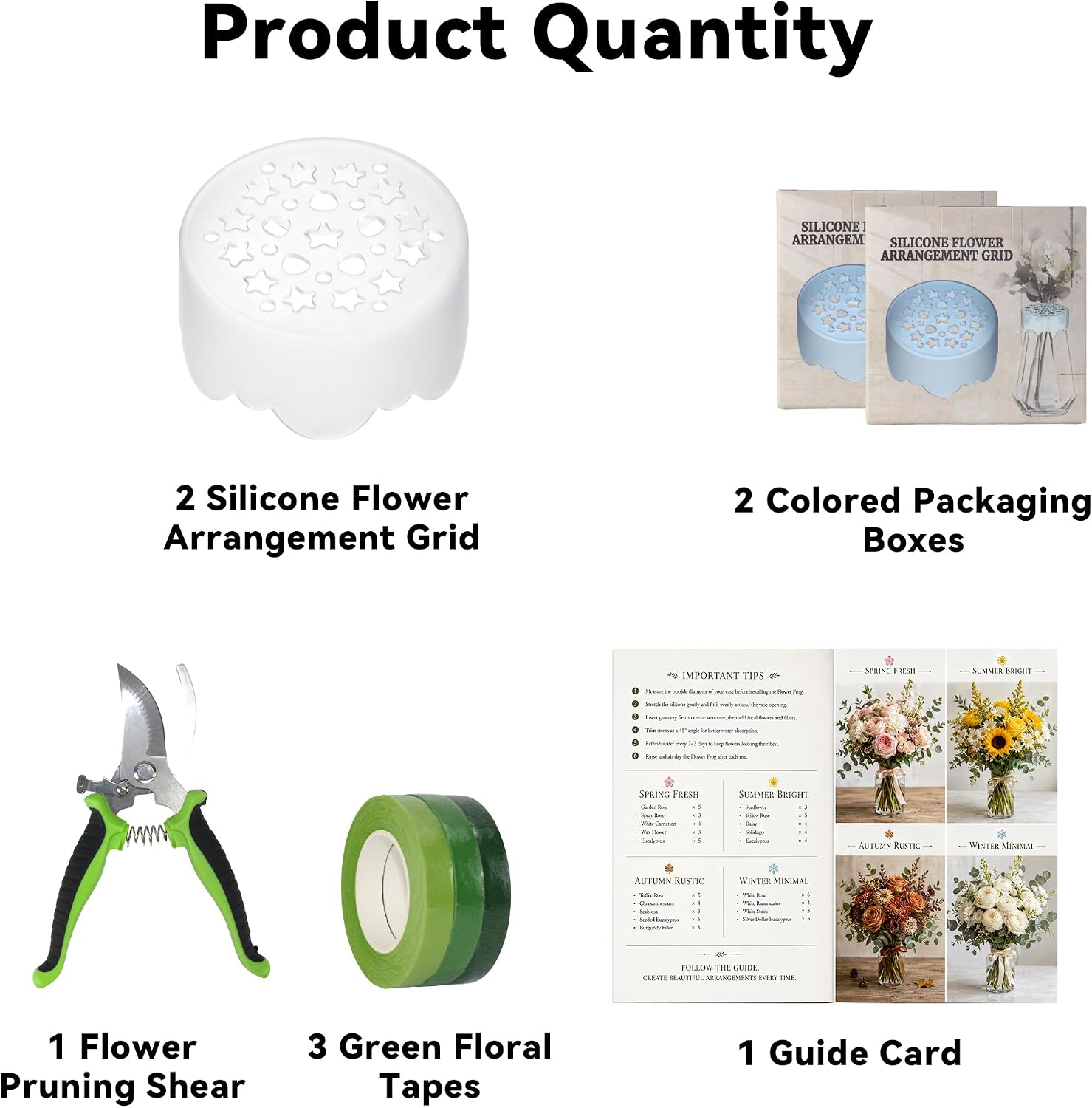 GANKTOWCOY 2Pcs Silicone Flower Arranging Grid Vase Buddy