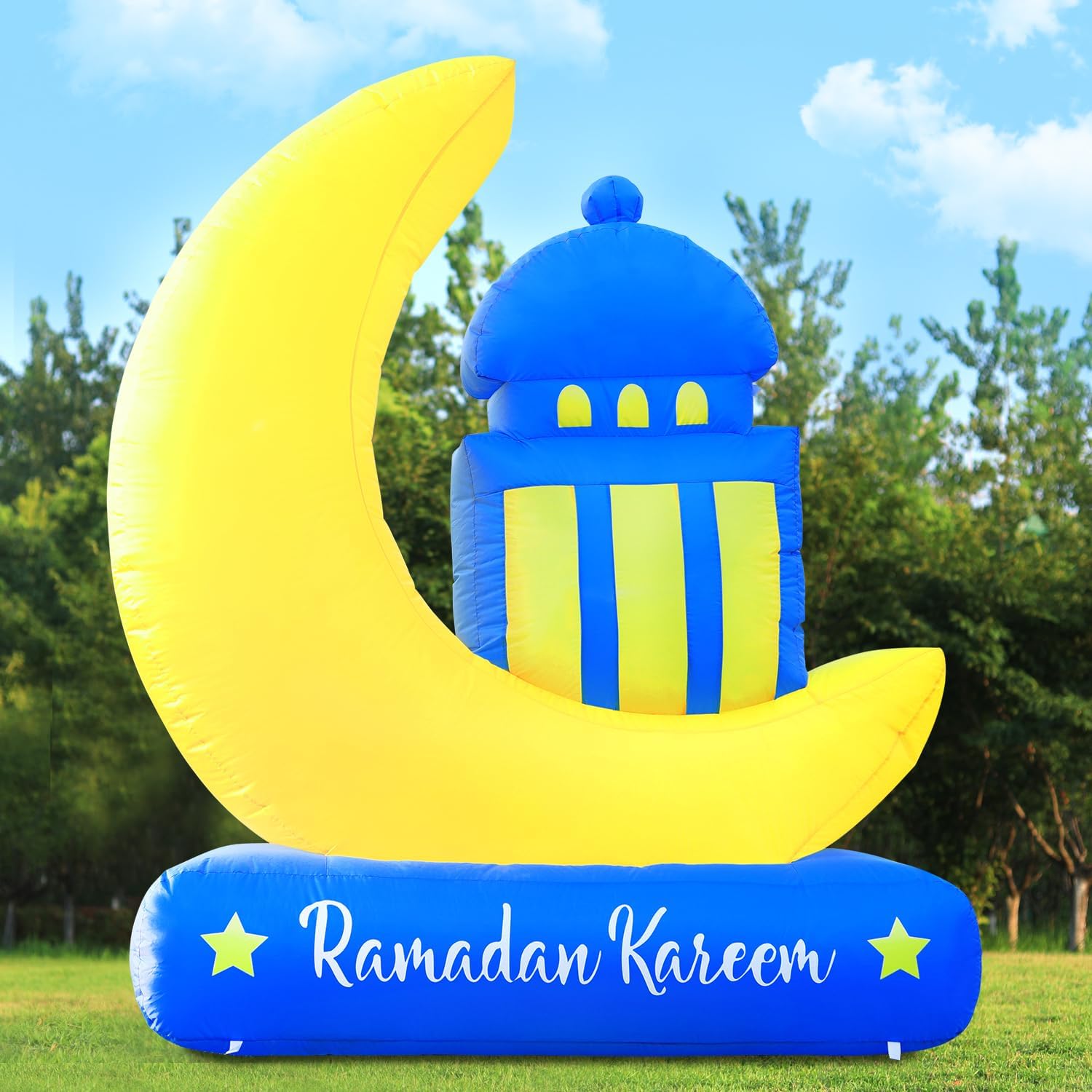 DomKom 6FT Ramadan Decorations, Inflatable Islamic Eid Decor, Muslim Holiday Blow Up Outdoor Decorations and Holy Celebration with LED Lights Celebrate Fasting, Introspection, and Prayer - Image 6