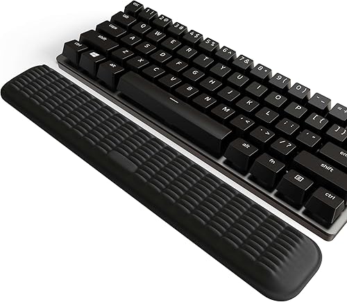 Reposamuñecas para teclado 60% compacto, soporte ergonómico de espuma viscoelástica suave con base de silicona antideslizante, almohadilla para