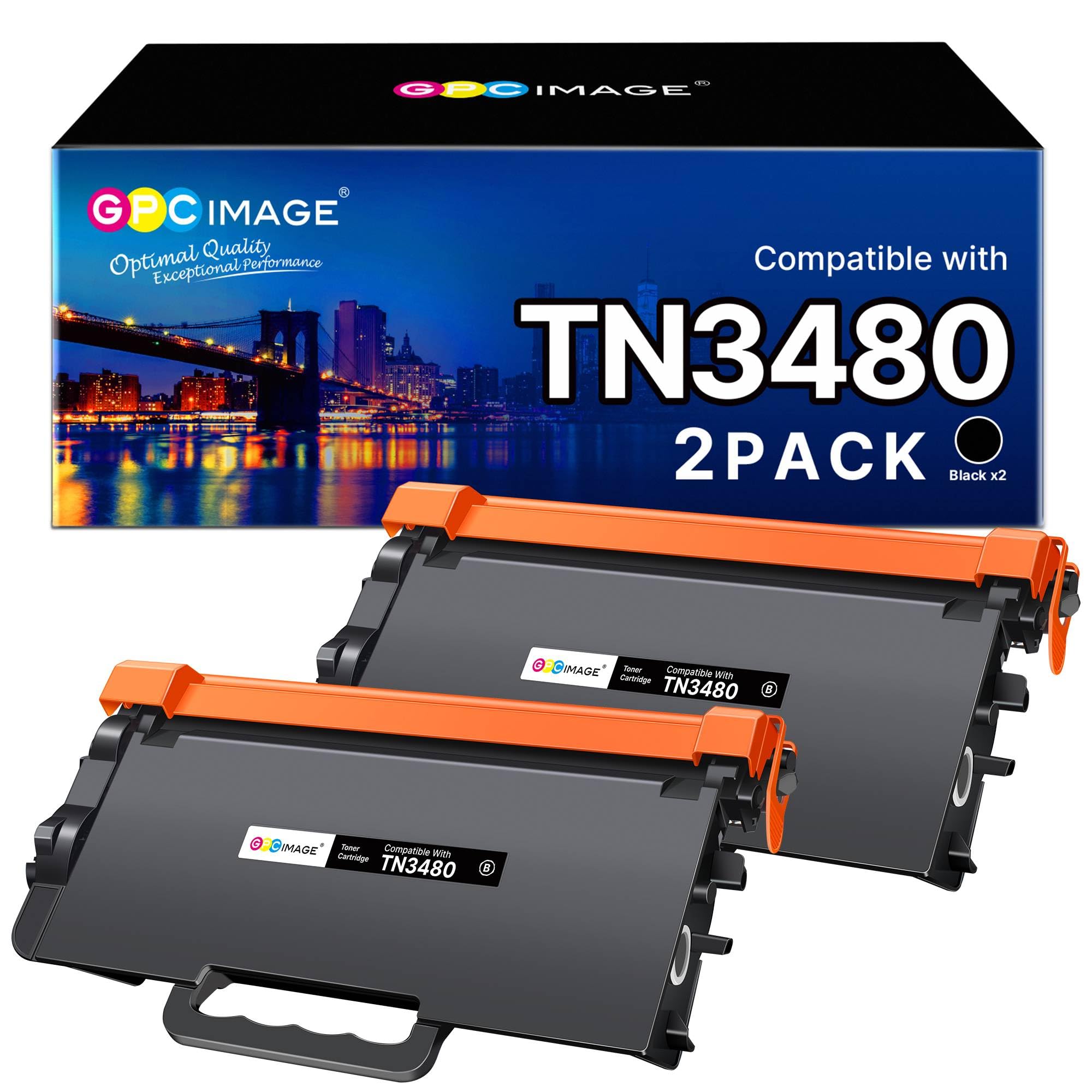 GPC IMAGE TN3480 TN-3480 Toner Kompatibel für BrotherTN 3480 TN3430 für HL-L5000DN HL-L5100DN HL-L5100DNT HL-L5100DNTT HL-L5200DW DCP-L5500DN MFC-L5750DW MFC-L5700DW (2 Schwarz)