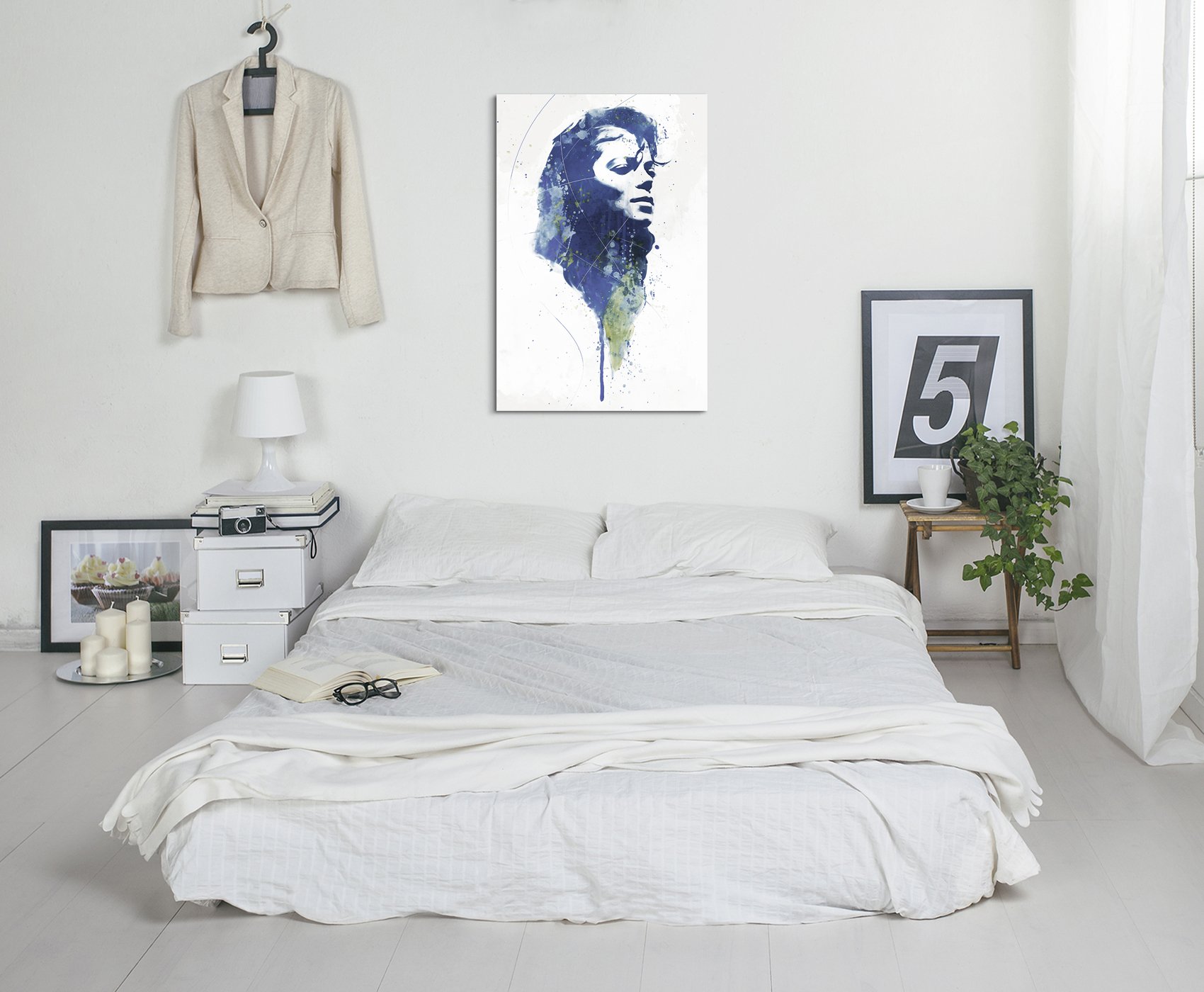 Michael Jackson VII Aqua Wandbild Auf Leinwand – 90x60 Cm, Aquarell-Style, Fineartprint Auf Holzrahmen