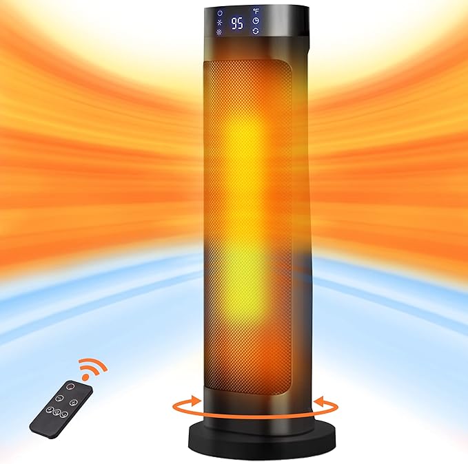 AKIRES 1500W Portable Electric Space Heater,22″ Desk Heater