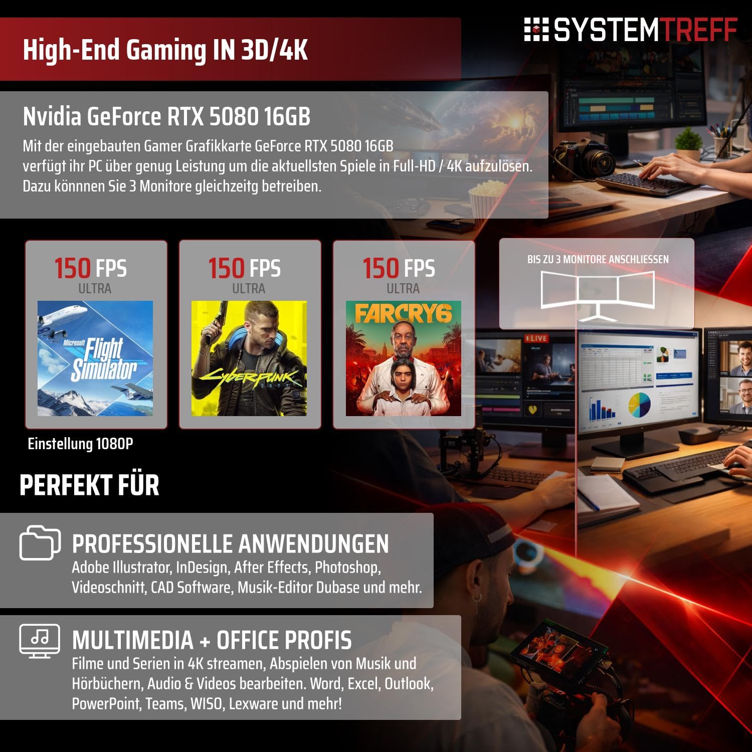 SYSTEMTREFF PC Gamer High-End - Intel Core Ultra 7 270K Plus - RTX 5080