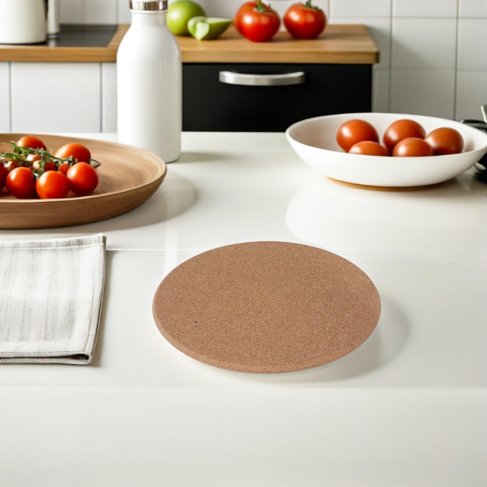 6 Stück Korkuntersetzer Hitzebeständig und rutschfest 20cm Große Runde Quadratische Korkplatten für Heiße Speisen Getränke Pflanzgefäße Abriebfest für Küche und Tisch