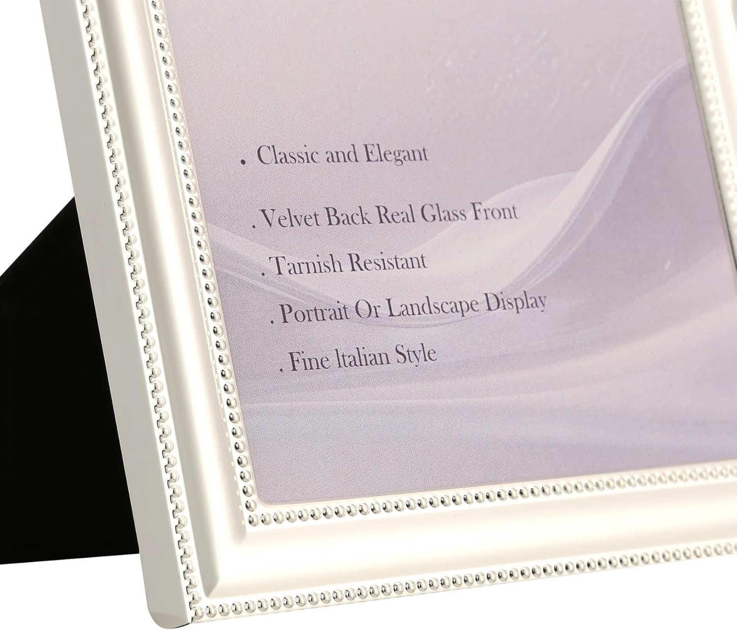 Classy Silver Plated 5x7''Photo Frame 2 pack,Classic 7x5'' Beaded Picture Frames,Real glass front and Velvet Backing,Perfect Gifts and Treasured Memories - Image 7