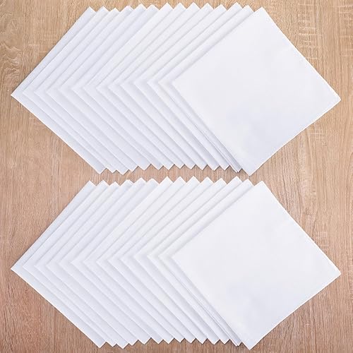 Miniatura 5 de Leinuosen Paquete de 100 pañuelos a granel para hombre, pañuelos clásicos de algodón, toalla cuadrada de bolsillo para boda y fiesta