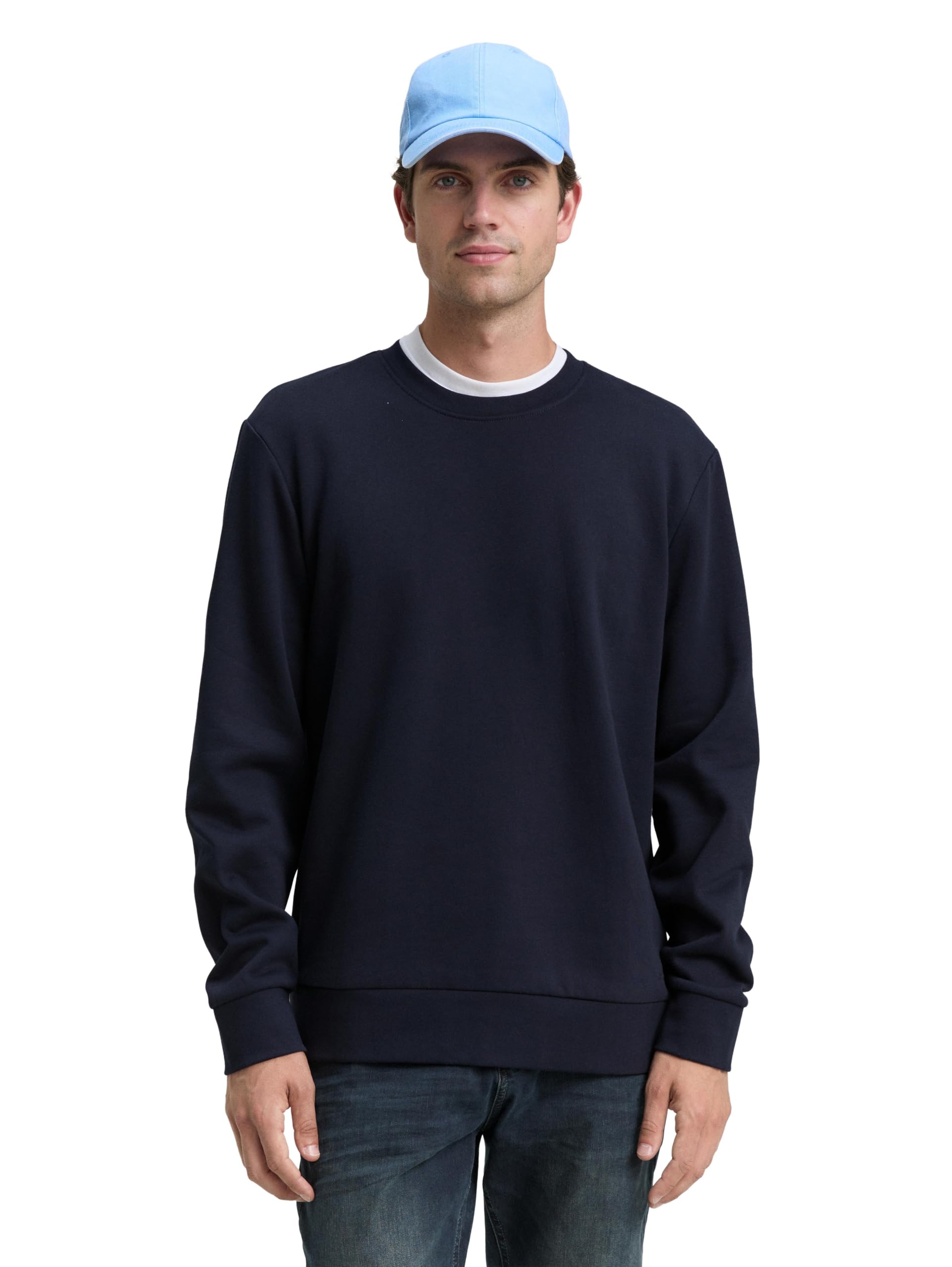 Tom Tailor Herren 1047826 Basic Sweatshirt in Unifarben