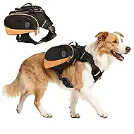 Dog Backpack for Medium & Large Dogs, Detachable Side Bags, Quick-Poop Bag Dispenser | No-Pull Adjustable Harness for Large-Chested Breeds | Non-Slip Handle for Hiking, Walking, Outdoor Adventures（M）
