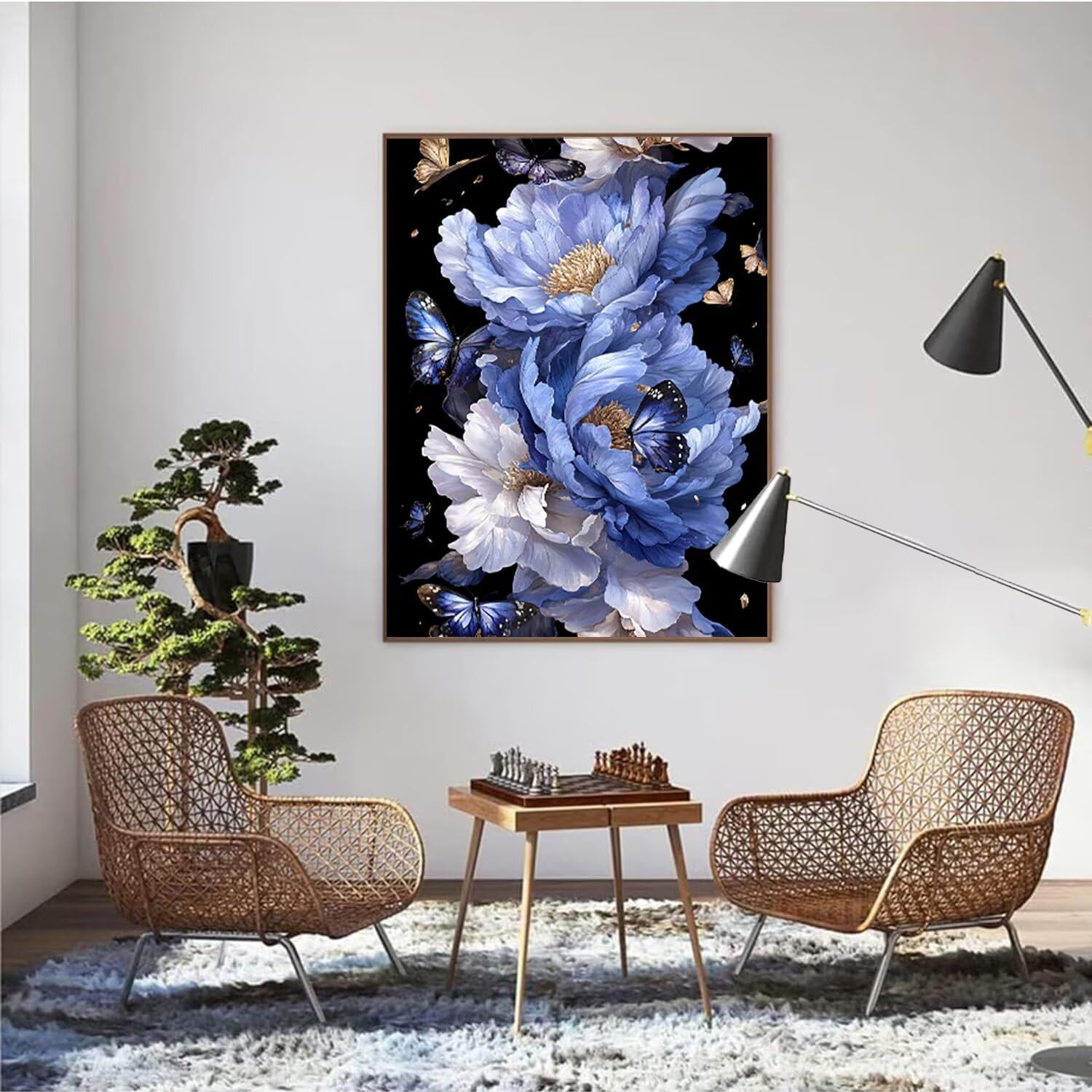 Dipingi con i numeri per adulti: Notte stellata di Van Gogh, kit di pittura blu, set di colori acrilici fai da te, regalo di Natale, decorazione murale, 46 pezzi - Italia