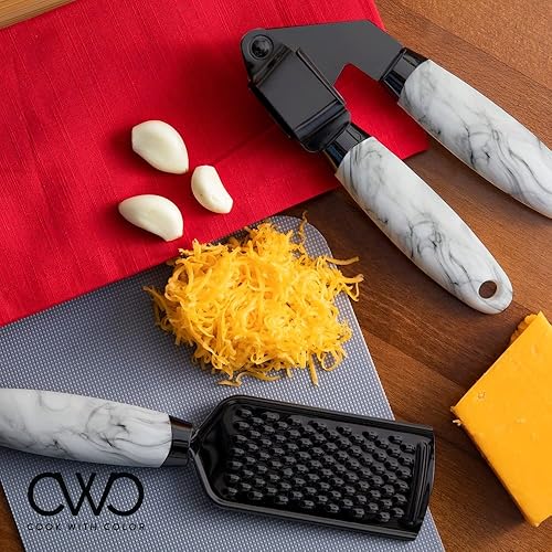 Vista 75 de COOK WITH COLOR juego de utensilios de cocina de acero inoxidable con revestimiento de cobre, con mangos suaves al tacto, 7 piezas Azul marino cobre