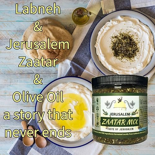 Miniatura 8 de Jerusalem Zaatar - Mezclador de especias de Julian's Valleys  Hecho con hierbas naturales y suasco puro  4 onzas  Mezclador de condimentos Zataar